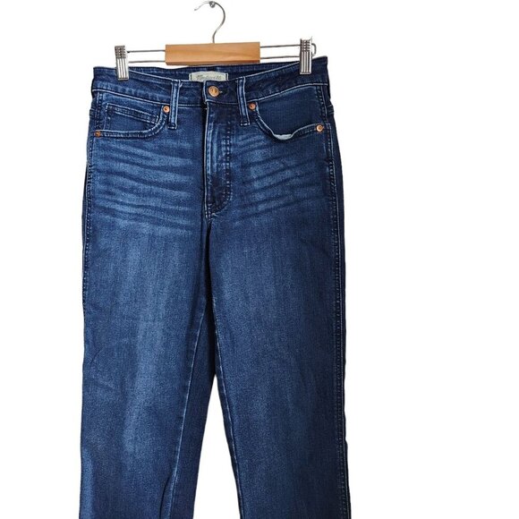 Madewell Curvy Stovepipe Jeans Womens 26T Blue‎ Straight Mid Rise Stretch 26x29" - Picture 2 of 12